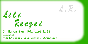 lili reczei business card